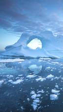 Iceberg on Ice Sea