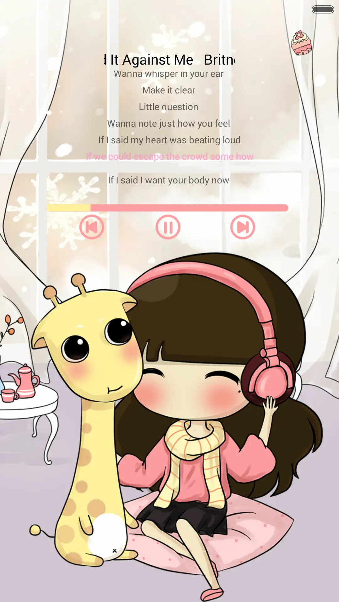 (动态，好评返现）小希与长颈鹿的冬日暖歌（三锁屏，音乐界面，自由桌面） - Screenshot 4