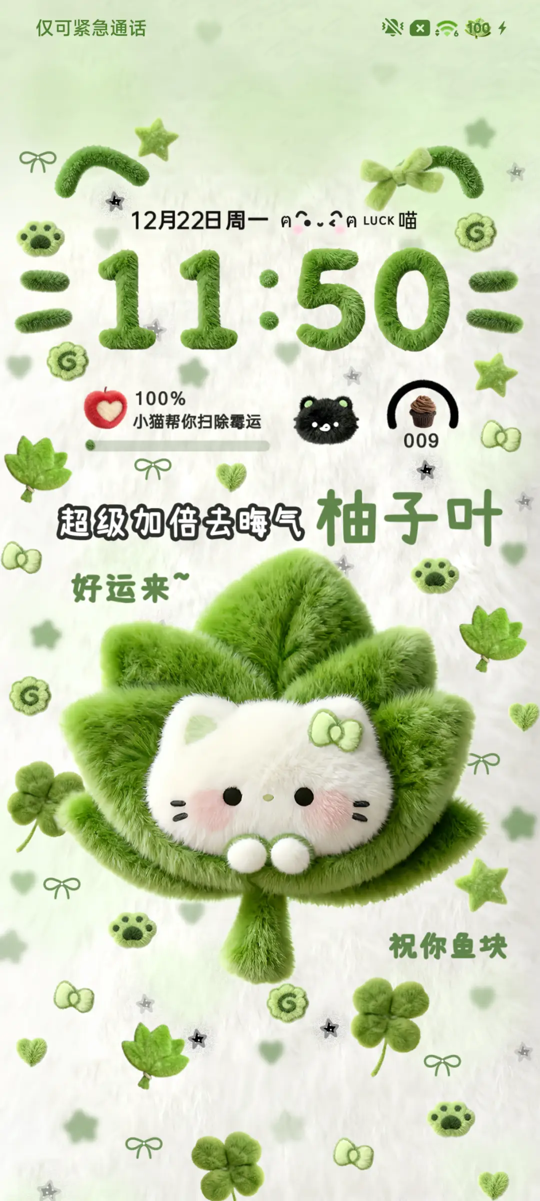 毛绒 柚子叶小猫 THEME for Xiaomi MIUI HyperOS